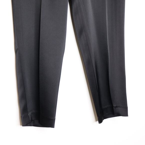 ESCADA High Waist Satin Pull On Trousers Taper Leg Ankle Black Women's 38 US 8 - Picture 3 of 10